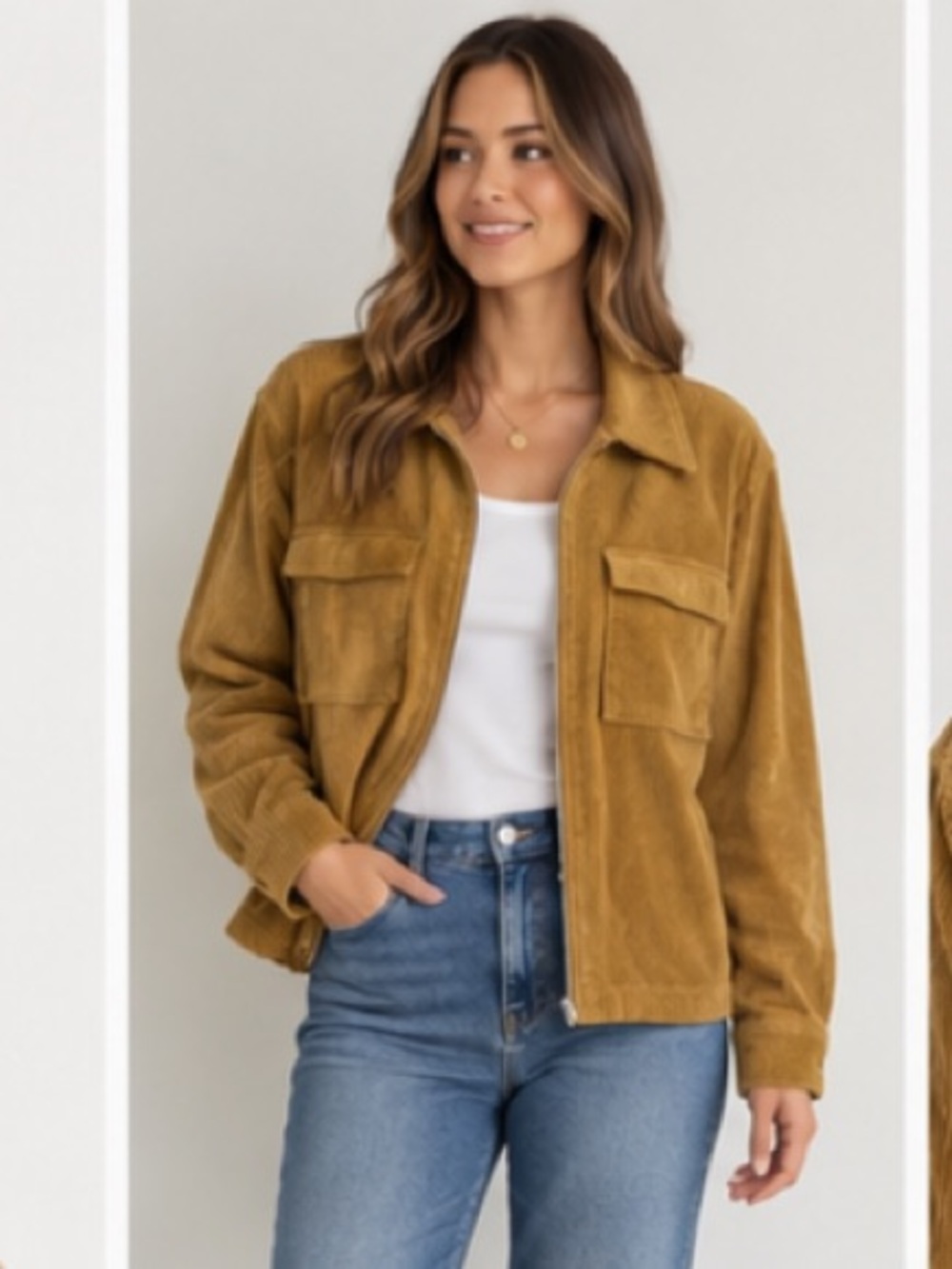 Elwood camel corduroy utility shaket jacket size medium